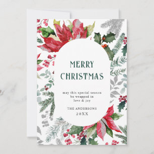 Elegante Weihnachtsstern-Weihnachts-Mistelgruß Feiertagskarte