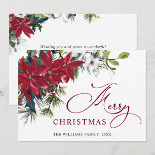 Elegante Weihnachtsstern-Weihnachts-Mistelgruß Feiertagskarte