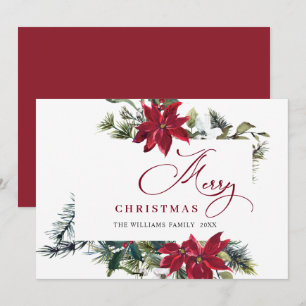 Elegante Weihnachtsstern-Weihnachts-Mistelgruß Feiertagskarte