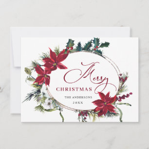 Elegante Weihnachtsstern-Weihnachtsmistel-Grußkart Feiertagskarte