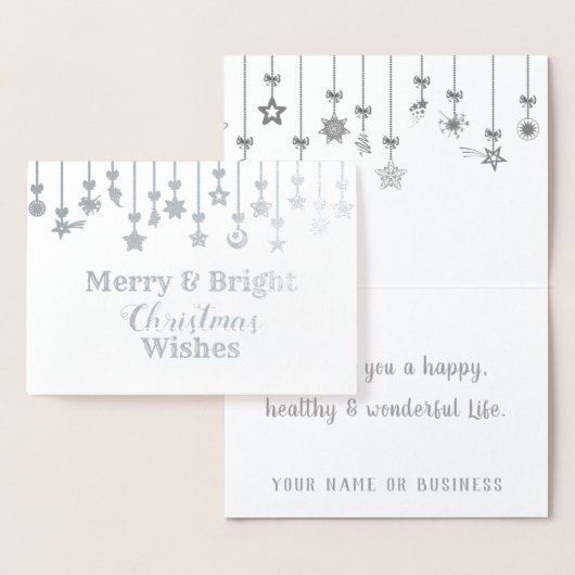Elegante Weihnachtssternornamente Folienkarte (Anzeige)