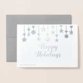 Elegante Weihnachtssternornamente Folienkarte (Rückseite mit Umschlag)