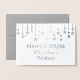 Elegante Weihnachtssternornamente Folienkarte