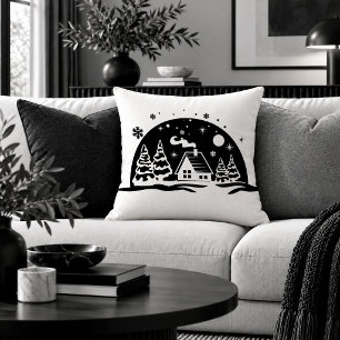 Elegante Weihnachtsszene Minimalistischer Wurf Kis Kissen