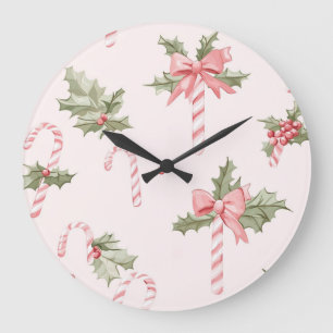 Elegante Weihnachtswanduhr – Festliche Winterzeit Große Wanduhr