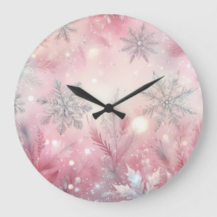 Elegante Weihnachtswanduhr – Festliche Winterzeit Große Wanduhr