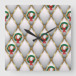 Elegante Weihnachtswanduhr – Festliche Winterzeit Quadratische Wanduhr