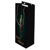 Elegante Weihnachtswein Geschenktasche Geschenktüte Für Weinflaschen (Vorderseite Schrägansicht)