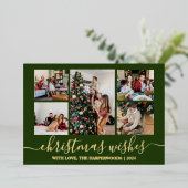 Elegante Weihnachtswünsche Familienfoto Collage Folien Feiertagskarte (Stehend vorne)