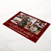 Elegante Weihnachtswünsche Familienfoto Collage Folien Feiertagskarte (Gedreht)