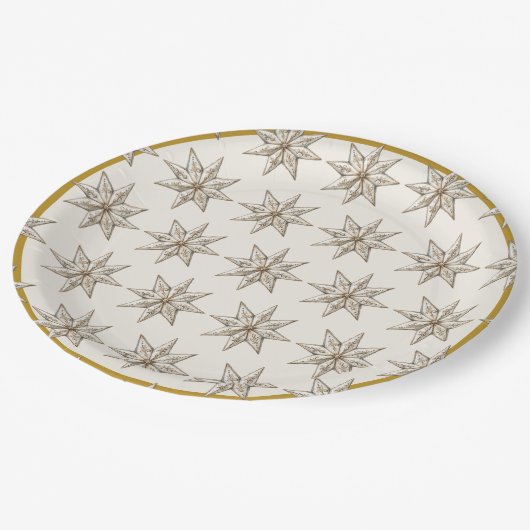 Elegante Weihnachtszeitschriften-Teller | Rustikal Pappteller (Schrägansicht)