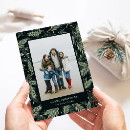 Elegante Weihnachtszweige auf schwarz | FOTO Feiertagskarte