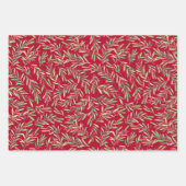 Elegante Weihnachtszweige und Berries Geschenkpapier Set (Vorderseite)