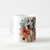 Elegante Weimaraner Wasserfarben Tasse (Vorderseite Links)