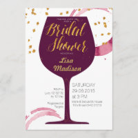 elegante Wein-Brautparty-Einladung