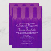 Elegante Wein-Flaschen, die Einladungen Wedding (Vorne/Hinten)