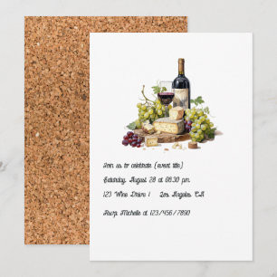 Elegante Wein- und Käse-Verkostungsparty Einladung