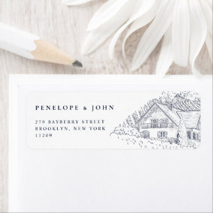 Elegante Weinberg-Illustration Hochzeitsdankkarte