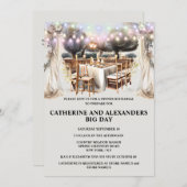 Elegante Weinberge mit fresken Lichtern Einladung (Vorne/Hinten)