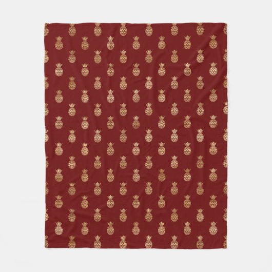 Elegante Weine und Gold Ananas Fleecedecke (Vorderseite)