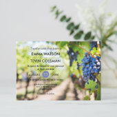 Elegante Weine und Weintrauben Hochzeitskarte Einladung (Stehend Vorderseite)