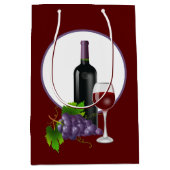 elegante Weinflasche Mittlere Geschenktüte (Vorderseite)