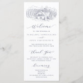 Elegante Weingut-Illustration Ziel Hochzeit Programm (Vorderseite)