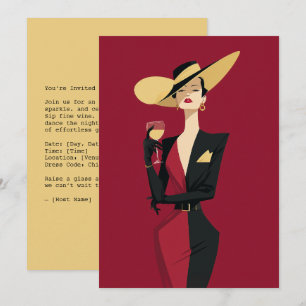 Elegante Weinillustration einer Frau