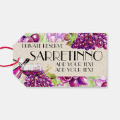 Elegante Weinkarte Geschenkanhänger (Rückseite Horizontal)