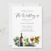 Elegante Weinkellerei Einladung zur Hochzeit (Vorderseite)