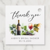 Elegante Weinkellerei Vielen Dank Geschenkanhänger (Rückseite)