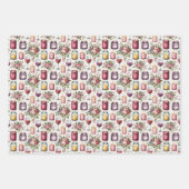 Elegante Weinkerzen im Fliesenmuster Geschenkpapier Set (Vorderseite 3)