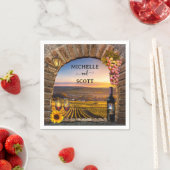 Elegante Weinkultur und Erde Hochzeit Serviette (Beispiel)