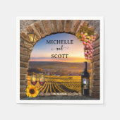 Elegante Weinkultur und Erde Hochzeit Serviette (Vorderseite)