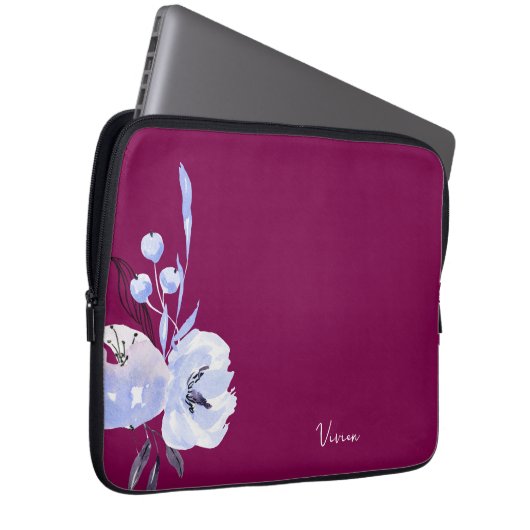 Elegante Weinkultur und Erde Rot Abstrakt Laptopschutzhülle (Vorne Rechts)