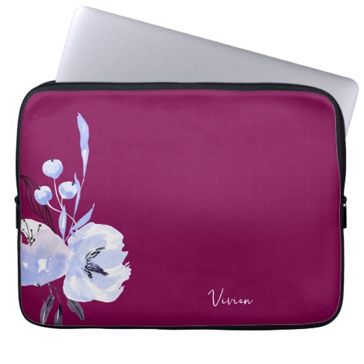 Elegante Weinkultur und Erde Rot Abstrakt Laptopschutzhülle (Vorderseite)