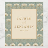 Elegante Weinlabels mit beigen Blumenmuster Weinetikett (Einzelnes Label)