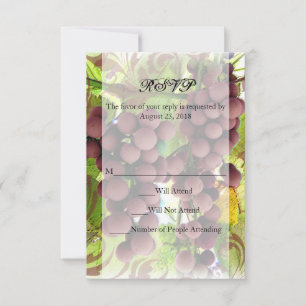 Elegante Weinrebe lila Trauben Hochzeit kleine Ant RSVP Karte
