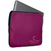 Elegante Weinrote Monogramm-Laptoptasche Laptopschutzhülle (Vorne Rechts)
