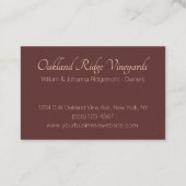 Elegante Weinroute Mendrisiotto Visitenkarte (Rückseite)