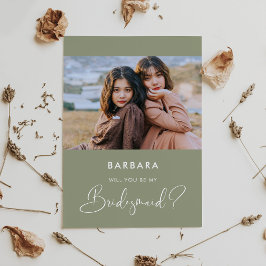 Elegante Weise grün Bridesmaid Vorschlagskarte Einladung