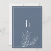 Elegante, weiß-graue blühende Hochzeit Einladung (Rückseite)