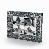 Elegante, weiß-graue Blumenfoto-Vorlage Fotoblock (Rechts)