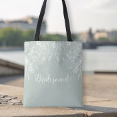 Elegante Weiß-grüne und weiße Kontur Blumenbridal Tasche