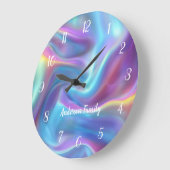 Elegante weiß robuste Zahlen holografisch personal Große Wanduhr (Winkel)