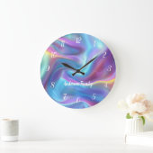Elegante weiß robuste Zahlen holografisch personal Große Wanduhr (Zuhause)
