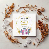 Elegante Weiß und Gold Blumen Moderne einzigartig Save The Date