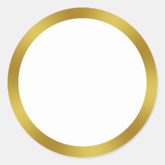 Elegante Weiß- und Imitat-Gold-Grenze Runder Aufkleber