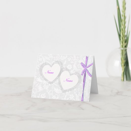 ELEGANTE WEISS- UND LAVENDER WEDING NOTECARDS KARTE (Vorderseite)