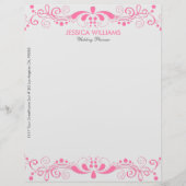 Elegante Weiß- und Rosatönen Briefkopf (Vorderseite)